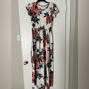 White floral maxi dress